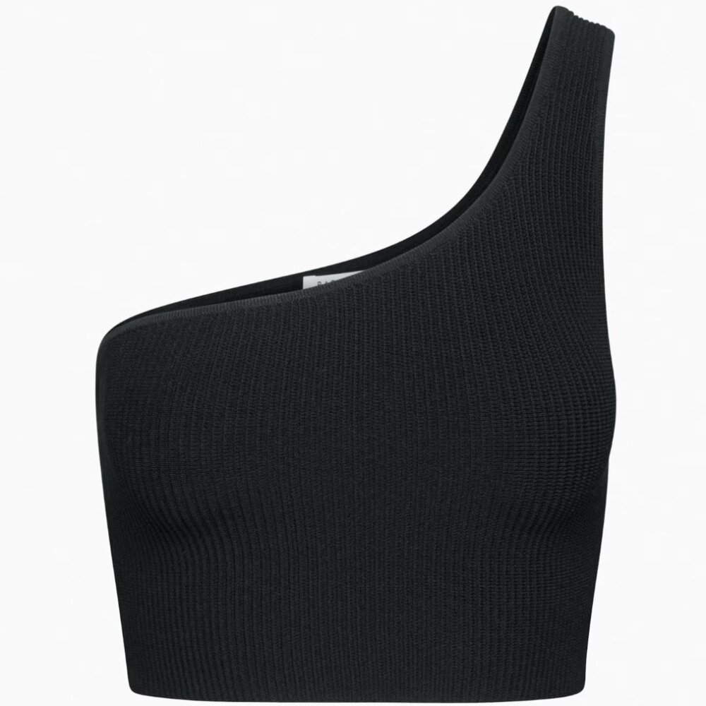Sculpt Knit One-Shoulder Cropped Tank